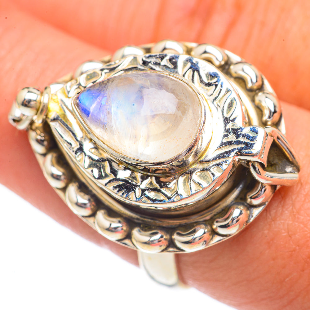 Rainbow Moonstone Rings handcrafted by Ana Silver Co - RING68983