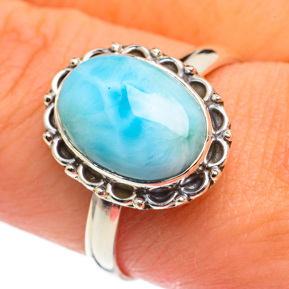 Larimar Rings handcrafted by Ana Silver Co - RING68990