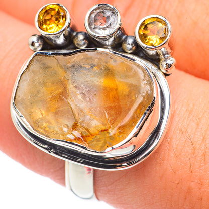 Citrine, White Quartz Rings handcrafted by Ana Silver Co - RING68998