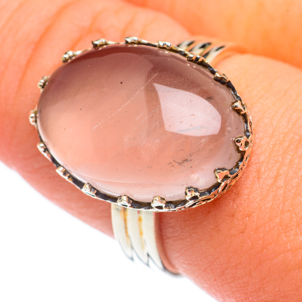 Rose Quartz Rings handcrafted by Ana Silver Co - RING69000