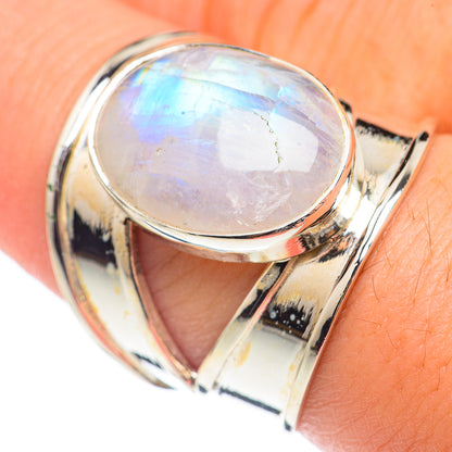 Rainbow Moonstone Rings handcrafted by Ana Silver Co - RING69014