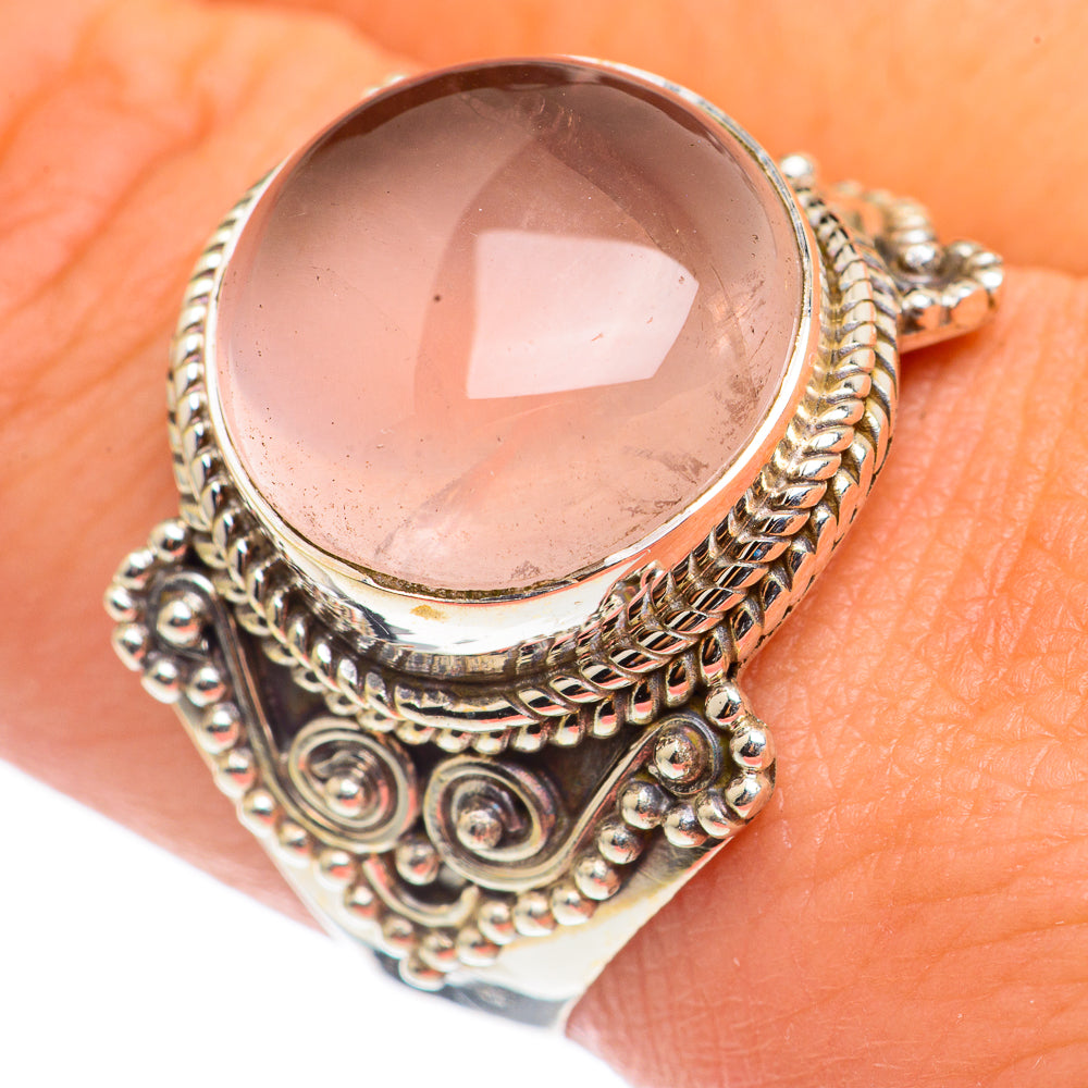 Rose Quartz Rings handcrafted by Ana Silver Co - RING69074