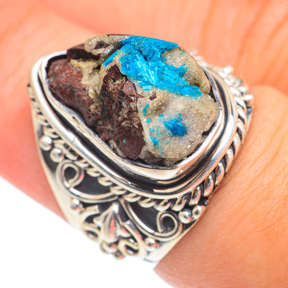 Cavansite Crystal Rings handcrafted by Ana Silver Co - RING69096