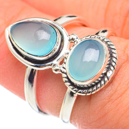 Aqua Chalcedony Rings handcrafted by Ana Silver Co - RING69099