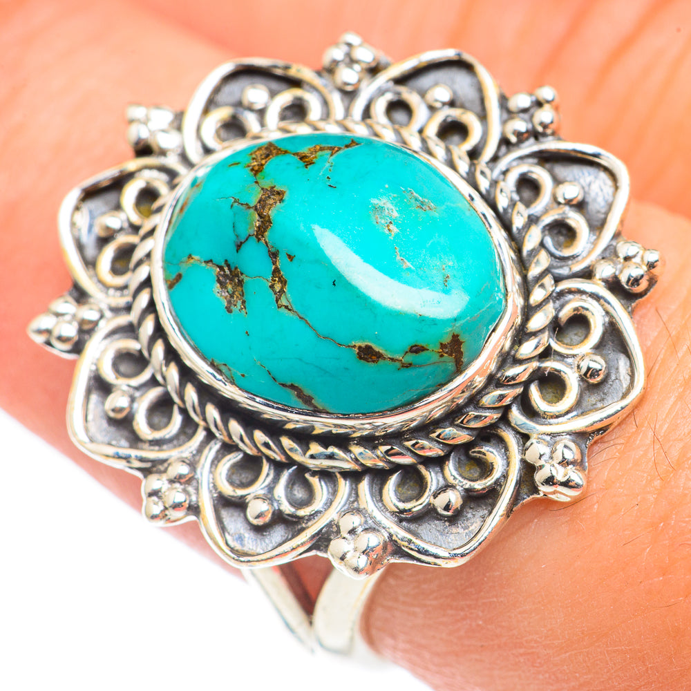 Tibetan Turquoise Rings handcrafted by Ana Silver Co - RING69100