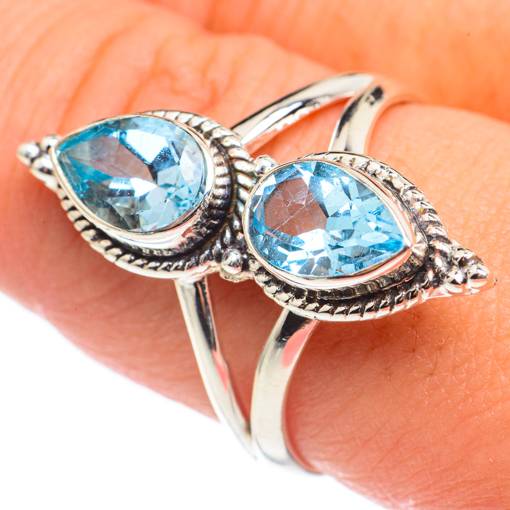 Blue Topaz Rings handcrafted by Ana Silver Co - RING69101