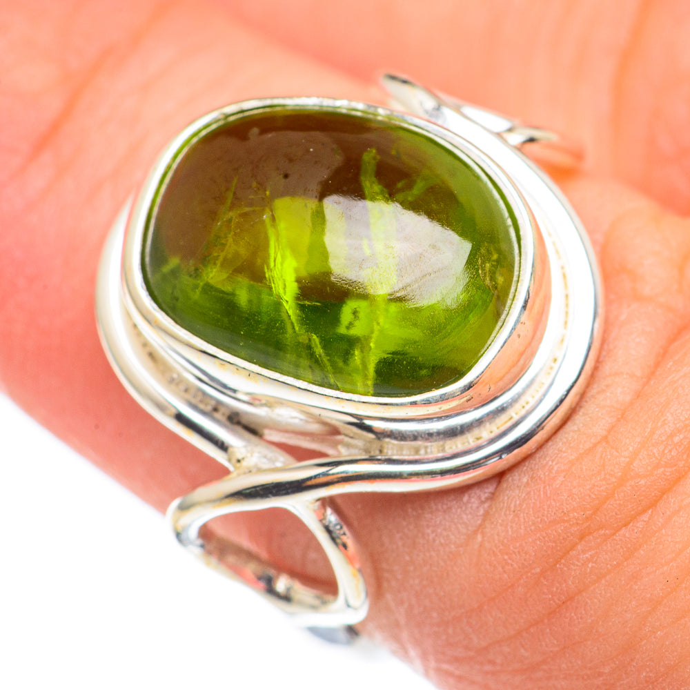 Green Tourmaline Rings handcrafted by Ana Silver Co - RING69105