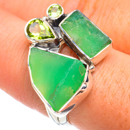 Chrysoprase, Peridot Rings handcrafted by Ana Silver Co - RING69106