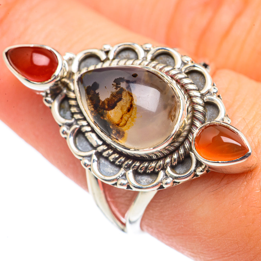 Montana Agate, Carnelian Rings handcrafted by Ana Silver Co - RING69110