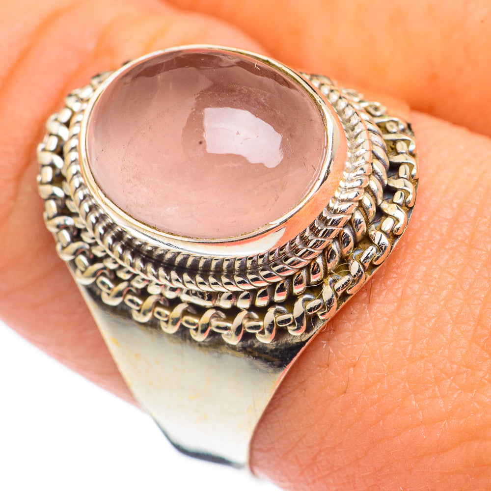 Rose Quartz Rings handcrafted by Ana Silver Co - RING69112