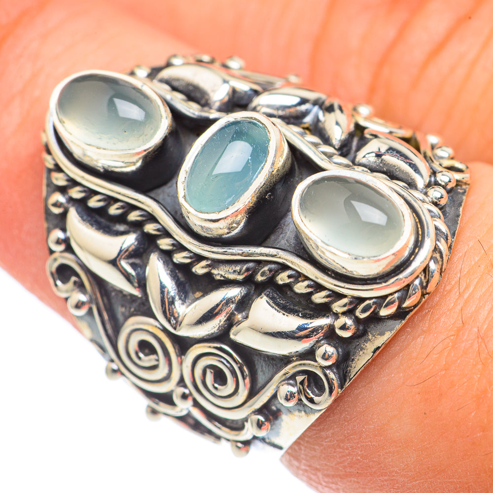 Aqua Chalcedony Rings handcrafted by Ana Silver Co - RING69165