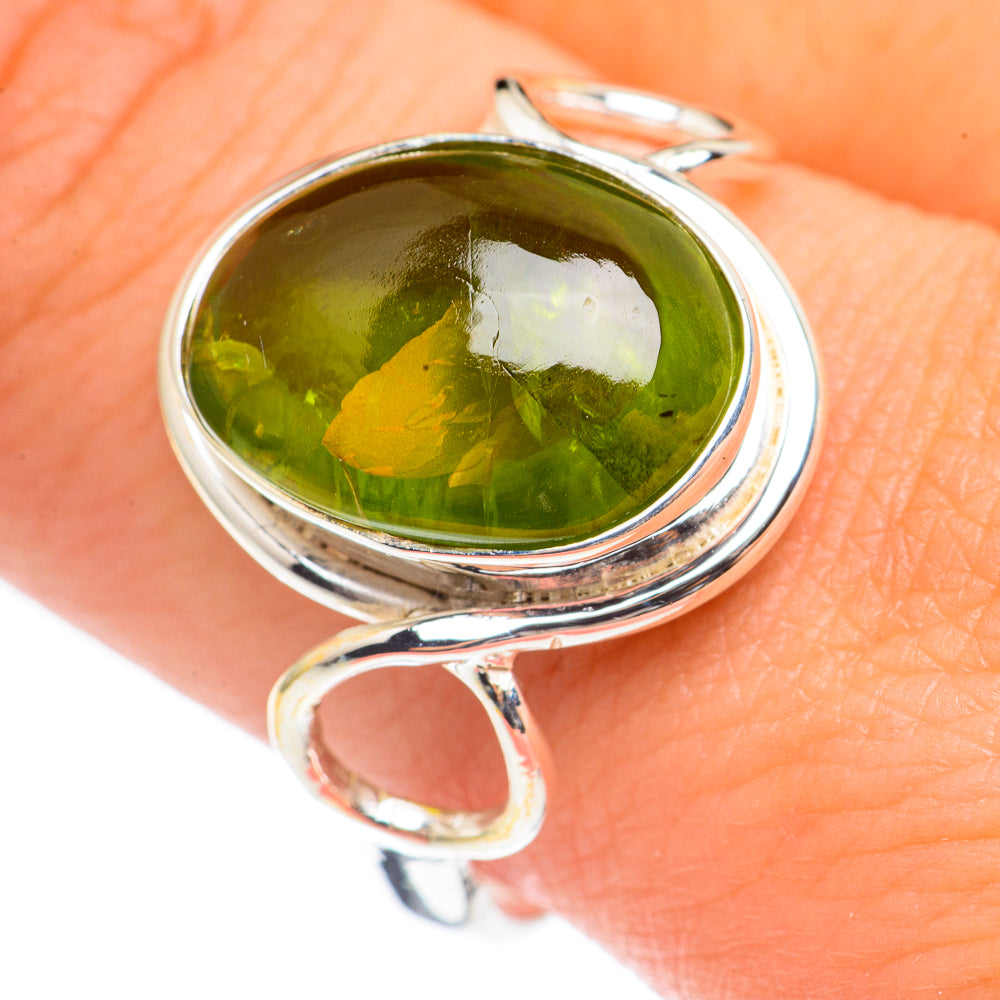 Green Tourmaline Rings handcrafted by Ana Silver Co - RING69170