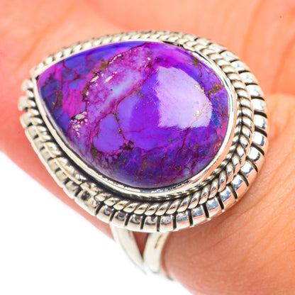 Purple Copper Composite Turquoise Rings handcrafted by Ana Silver Co - RING69187