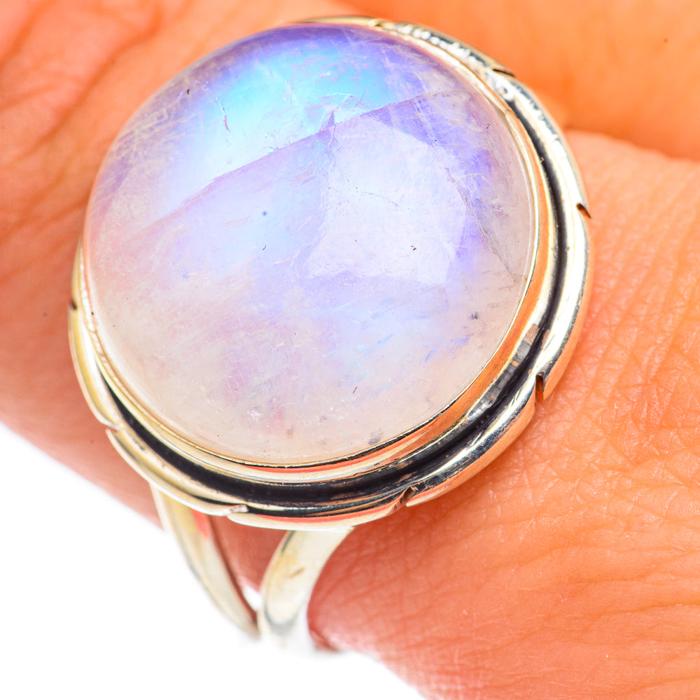 Rainbow Moonstone Rings handcrafted by Ana Silver Co - RING69190