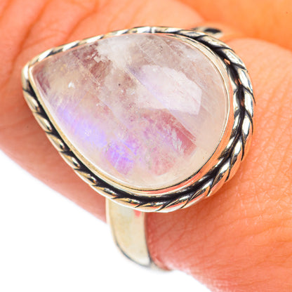 Rainbow Moonstone Rings handcrafted by Ana Silver Co - RING69219