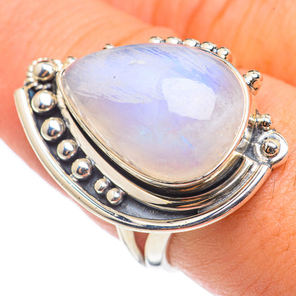 Rainbow Moonstone Rings handcrafted by Ana Silver Co - RING69221