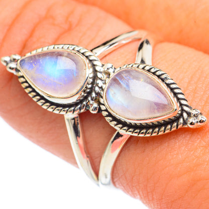 Rainbow Moonstone Rings handcrafted by Ana Silver Co - RING69223