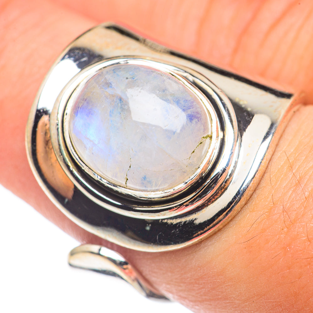 Rainbow Moonstone Rings handcrafted by Ana Silver Co - RING69225