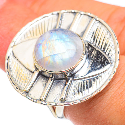 Rainbow Moonstone Rings handcrafted by Ana Silver Co - RING69252