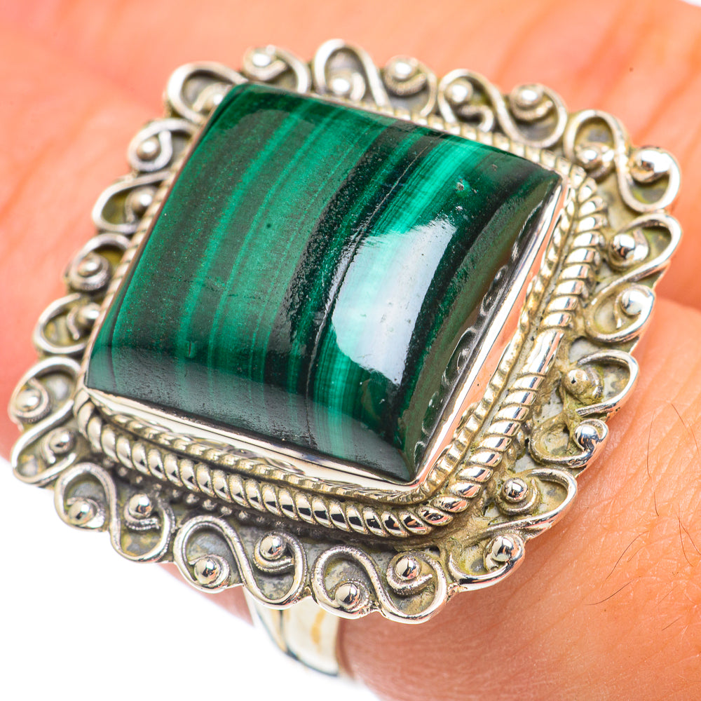 Malachite Rings handcrafted by Ana Silver Co - RING69268