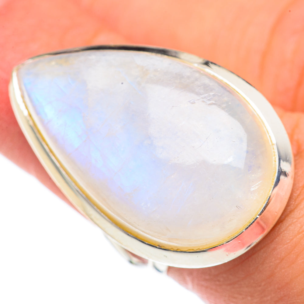 Rainbow Moonstone Rings handcrafted by Ana Silver Co - RING69282