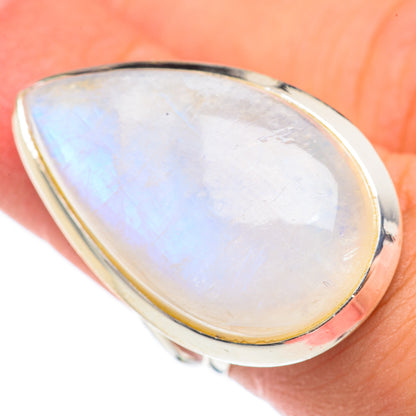 Rainbow Moonstone Rings handcrafted by Ana Silver Co - RING69282