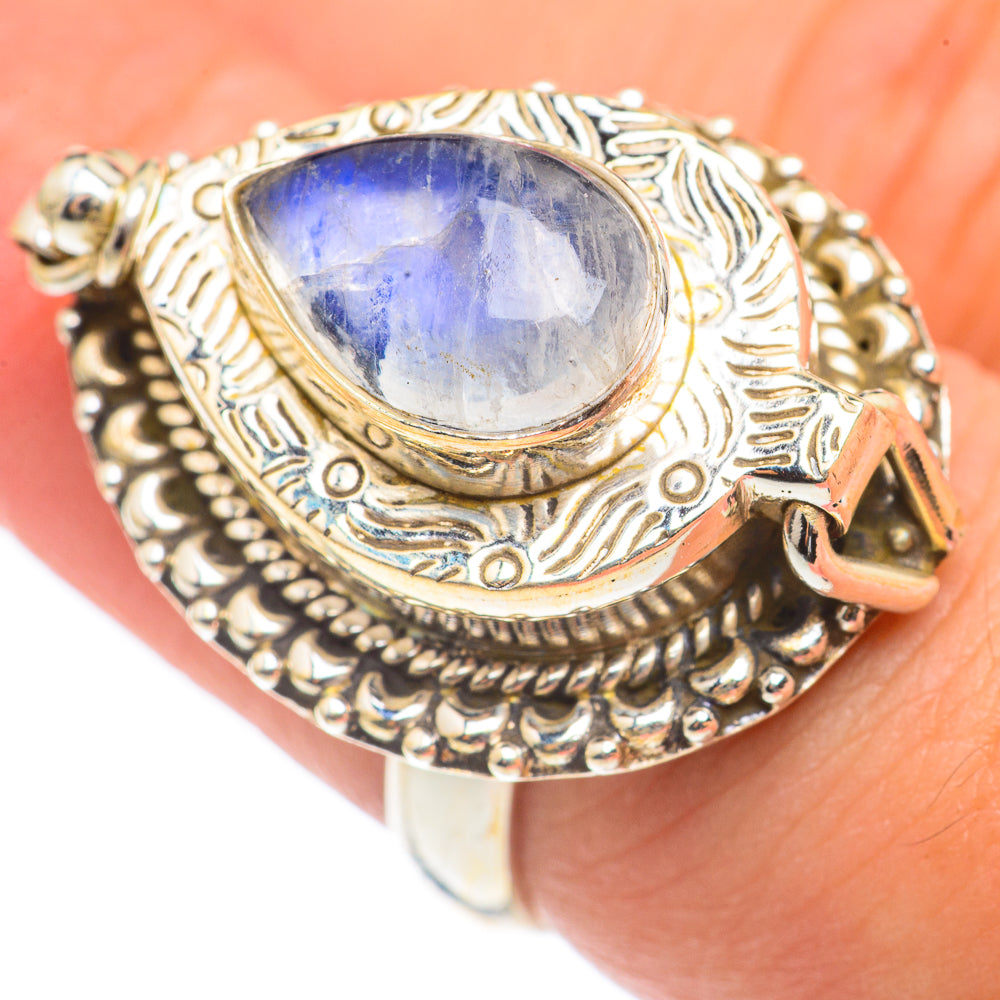 Rainbow Moonstone Rings handcrafted by Ana Silver Co - RING69285