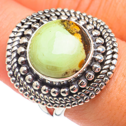 Lemon Chrysoprase Rings handcrafted by Ana Silver Co - RING69304