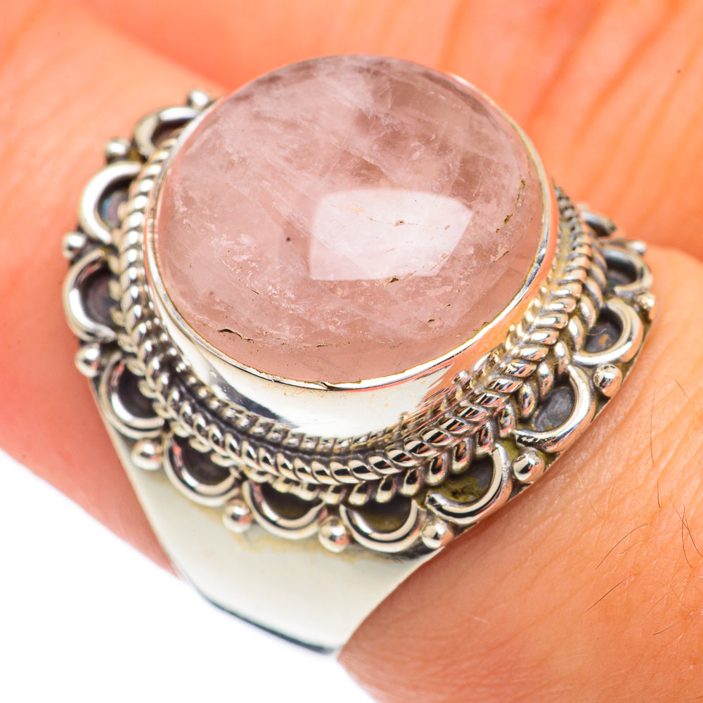 Rose Quartz Rings handcrafted by Ana Silver Co - RING69316