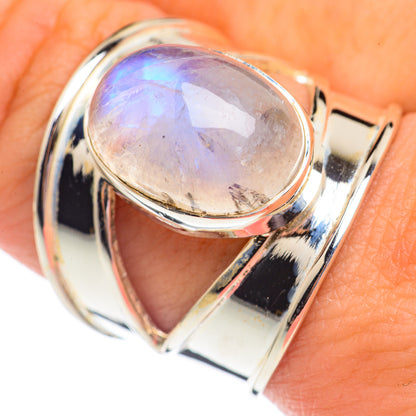 Rainbow Moonstone Rings handcrafted by Ana Silver Co - RING69331