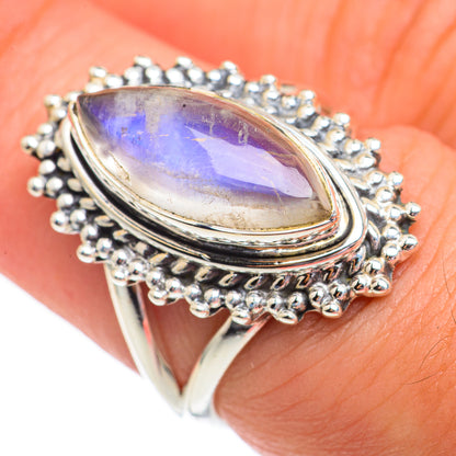 Rainbow Moonstone Rings handcrafted by Ana Silver Co - RING69333