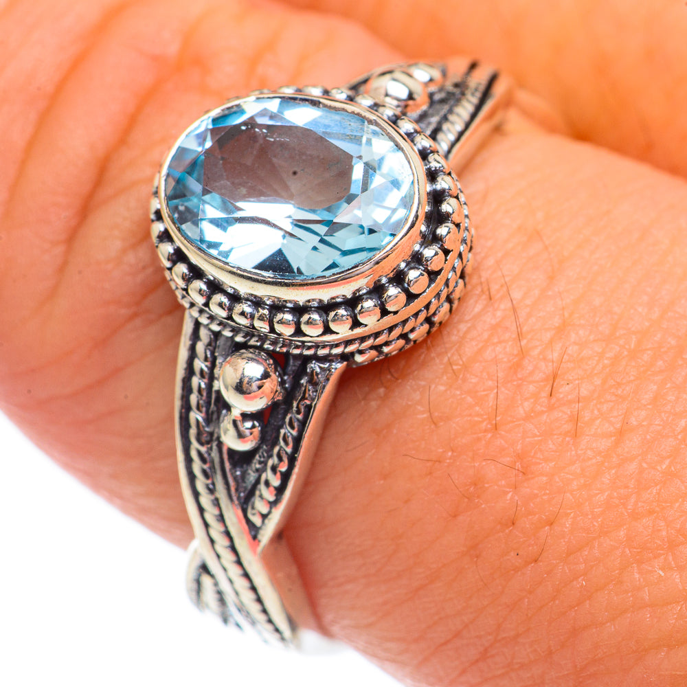 Blue Topaz Rings handcrafted by Ana Silver Co - RING69338