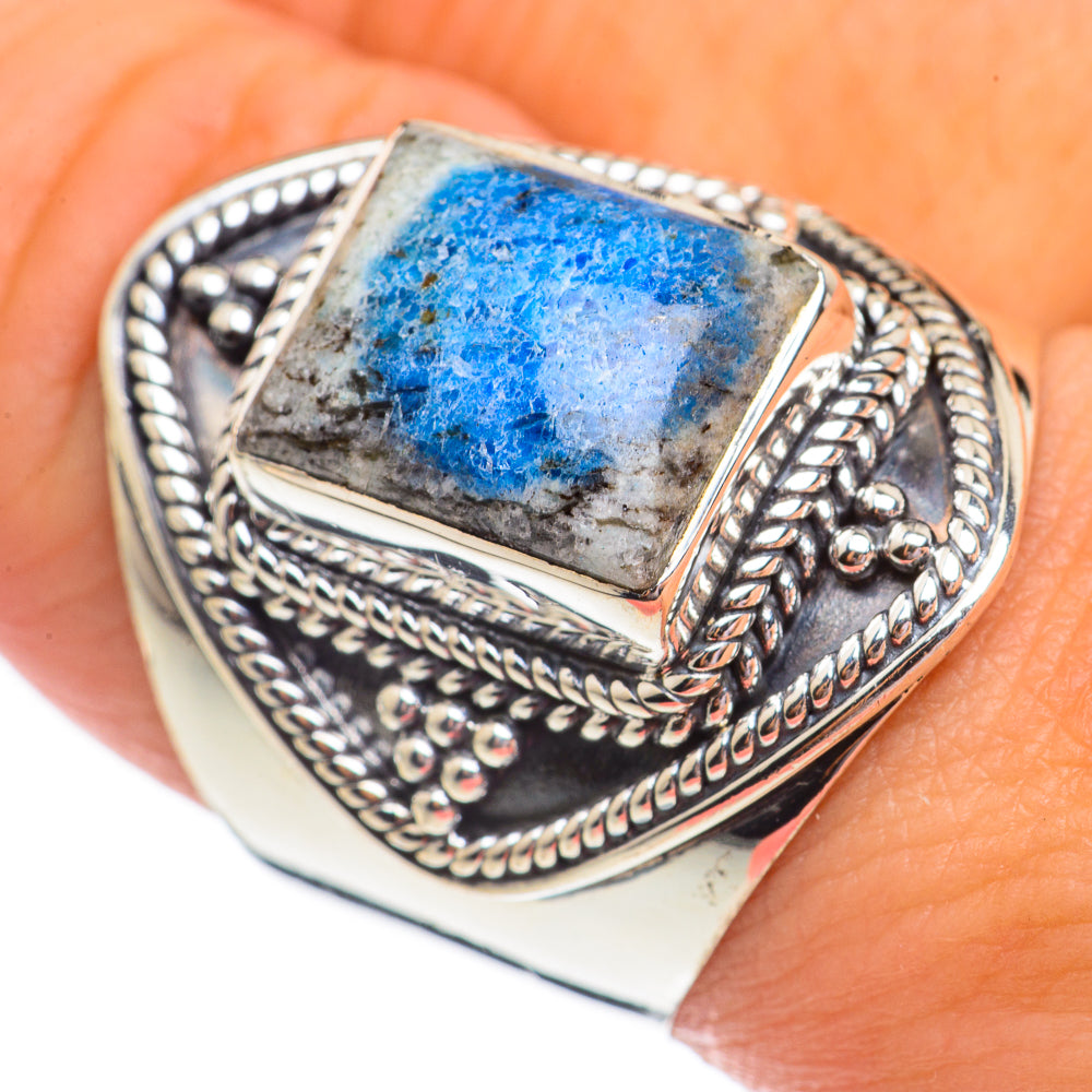 K2 Blue Azurite Rings handcrafted by Ana Silver Co - RING69339