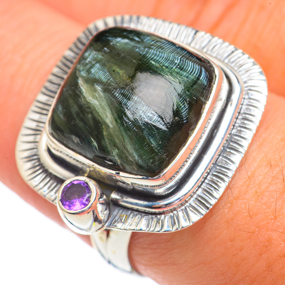 Seraphinite Rings handcrafted by Ana Silver Co - RING69344