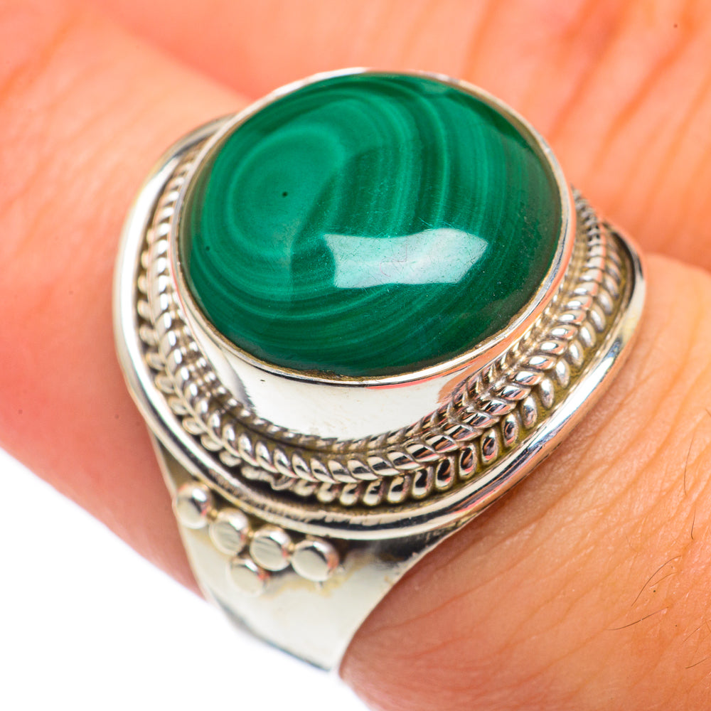 Malachite Rings handcrafted by Ana Silver Co - RING69345