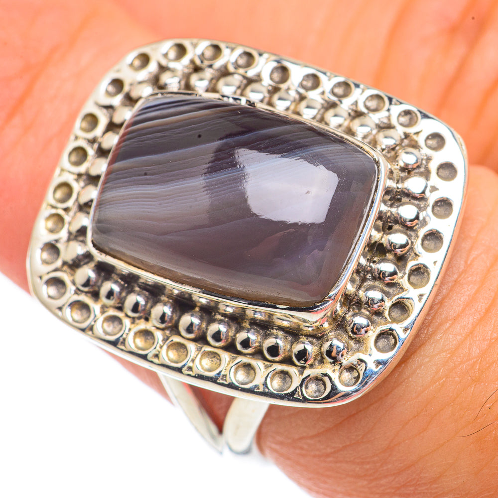 Botswana Agate Rings handcrafted by Ana Silver Co - RING69346