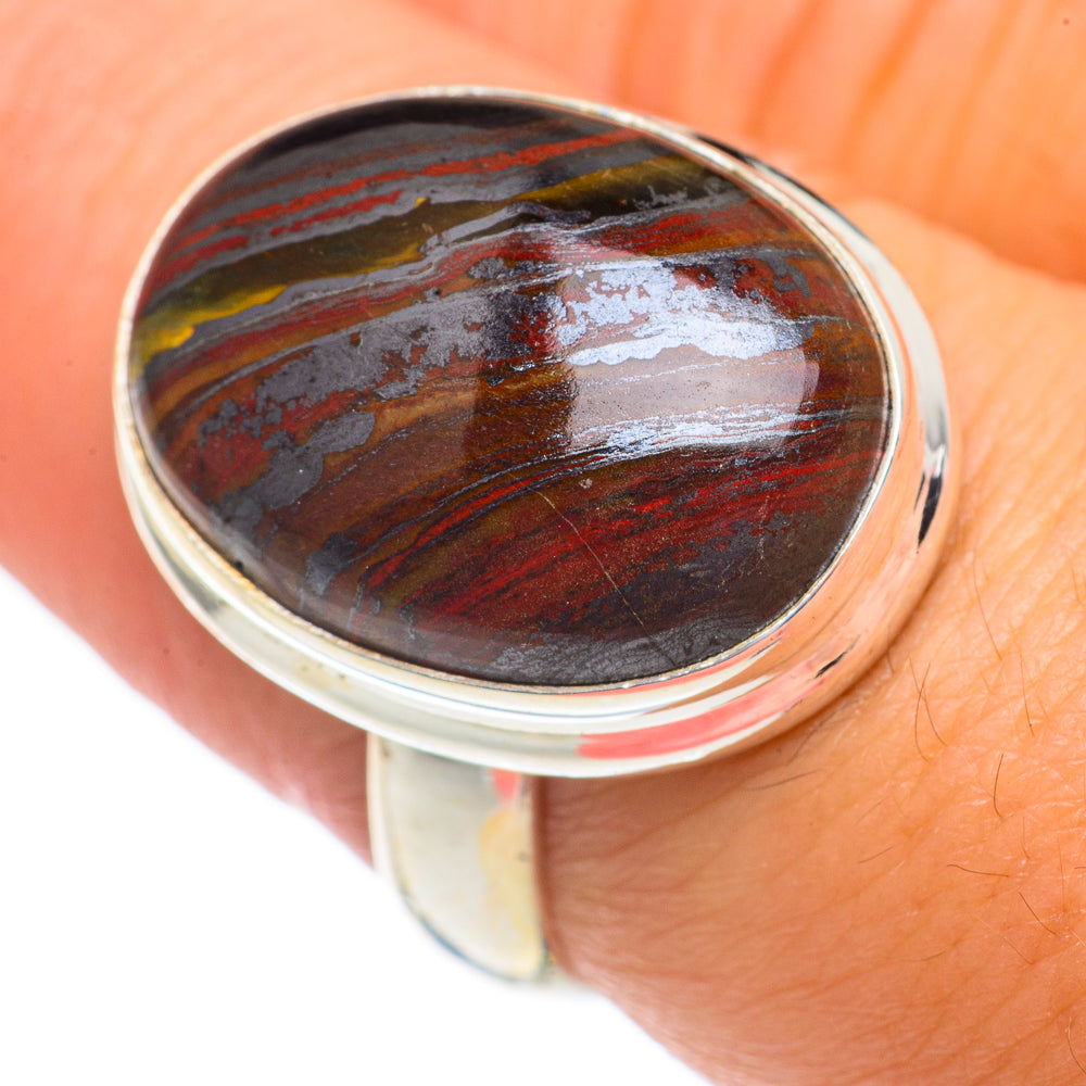 Red Tiger Iron Rings handcrafted by Ana Silver Co - RING69349
