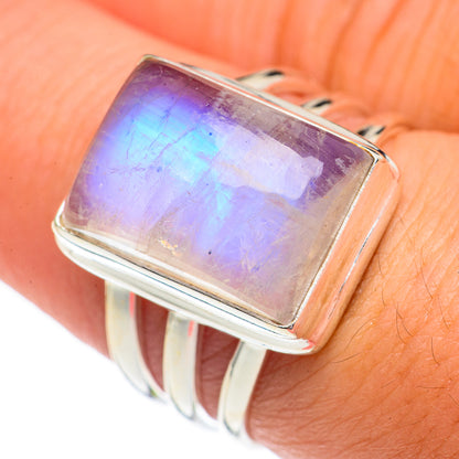 Rainbow Moonstone Rings handcrafted by Ana Silver Co - RING69367