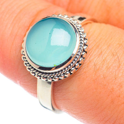 Aqua Chalcedony Rings handcrafted by Ana Silver Co - RING69379