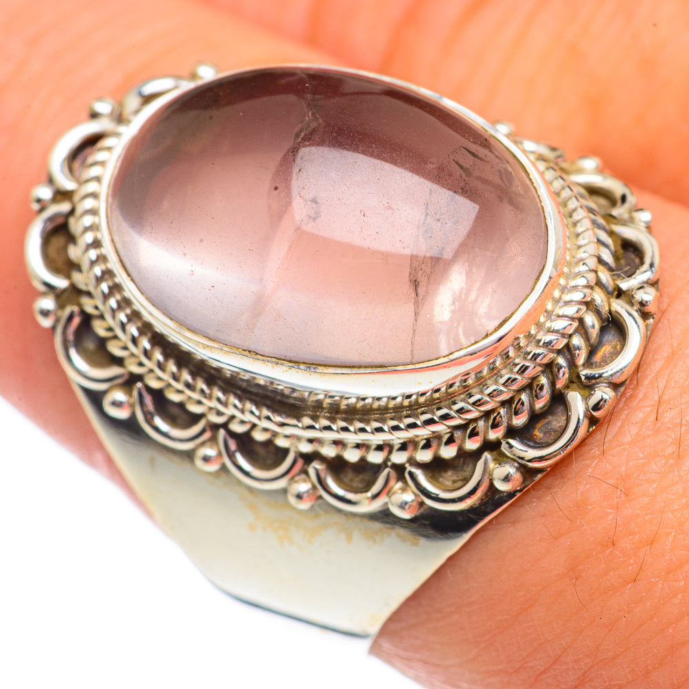 Rose Quartz Rings handcrafted by Ana Silver Co - RING69431