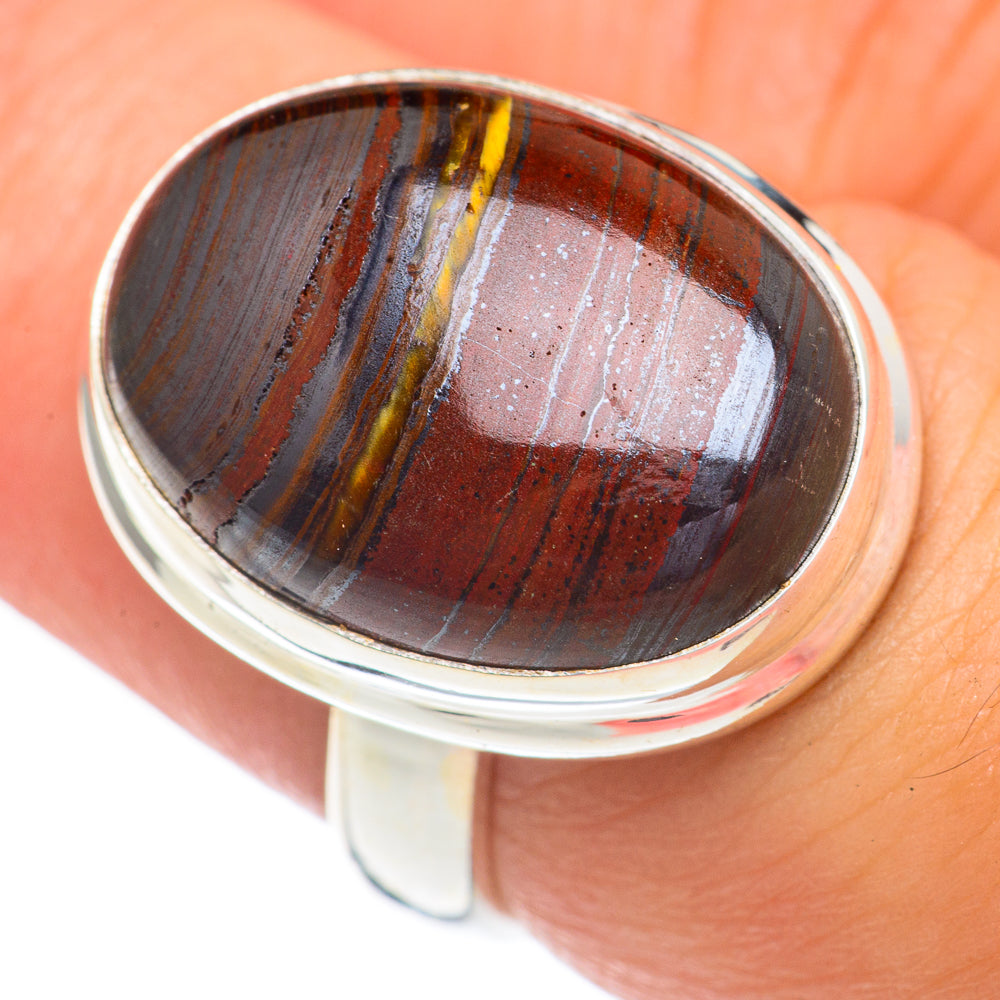 Red Tiger Iron Rings handcrafted by Ana Silver Co - RING69461
