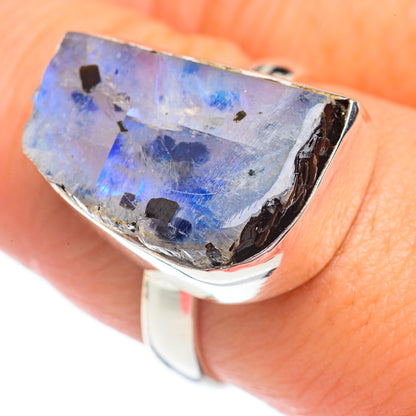 Rainbow Moonstone Rings handcrafted by Ana Silver Co - RING69481