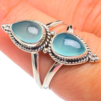 Aqua Chalcedony Rings handcrafted by Ana Silver Co - RING69486