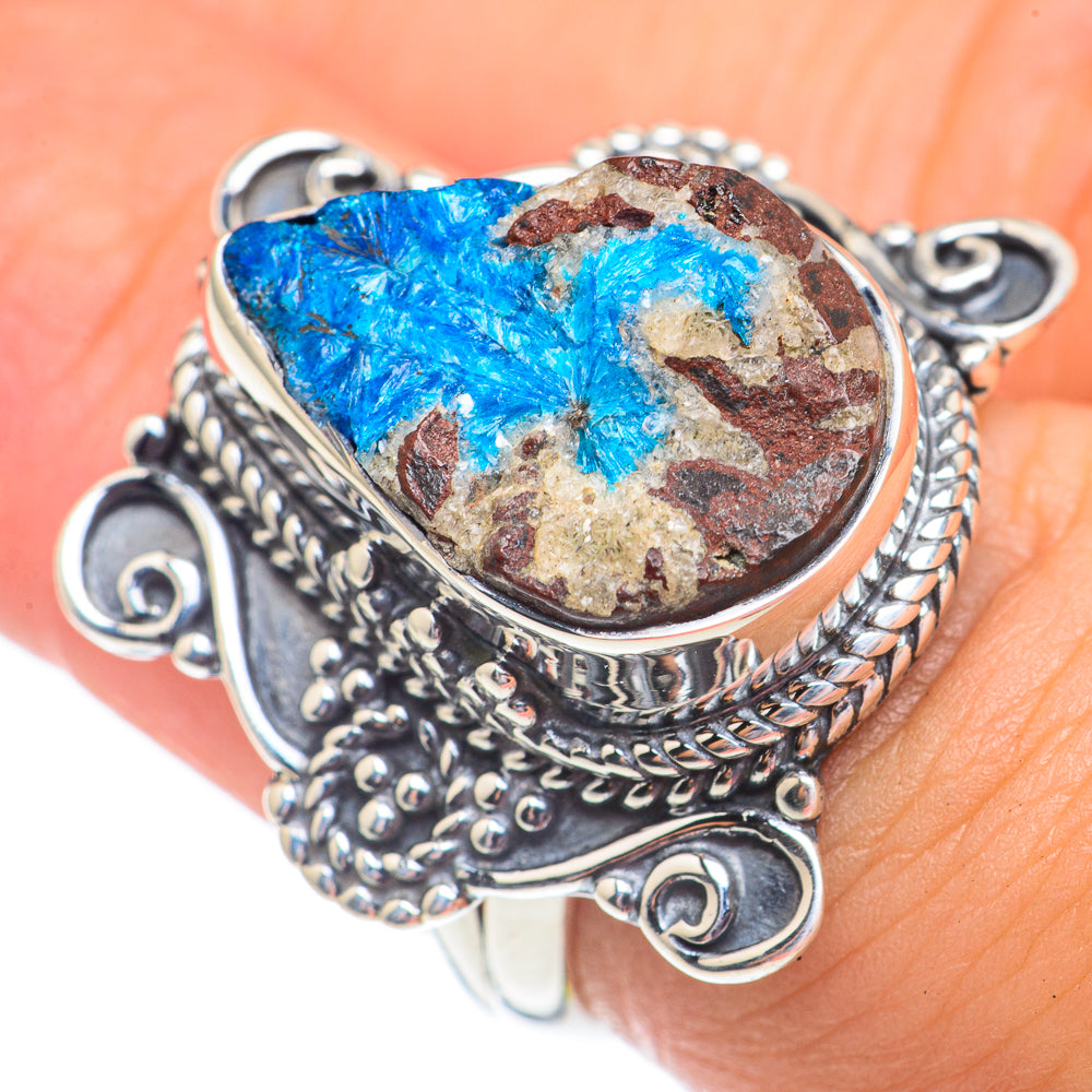 Cavansite Crystal Rings handcrafted by Ana Silver Co - RING69488