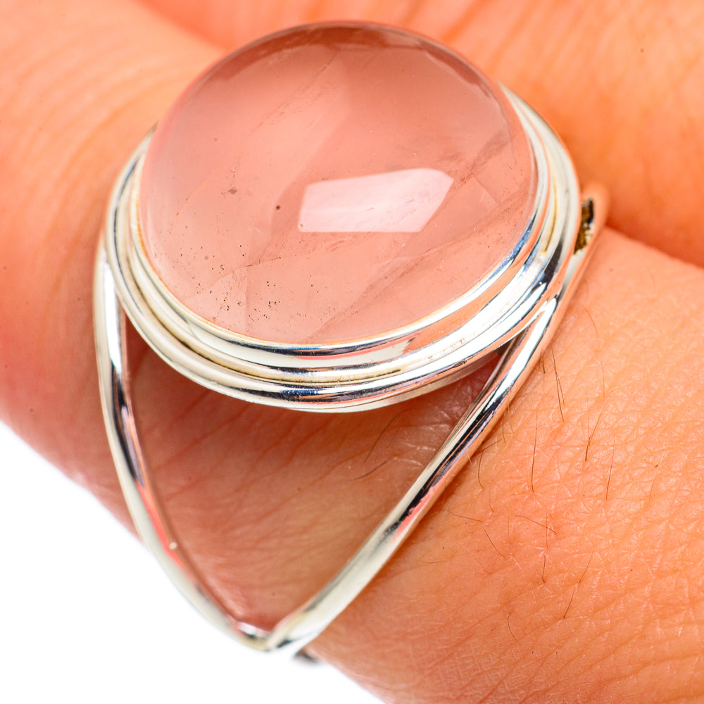 Rose Quartz Rings handcrafted by Ana Silver Co - RING69503