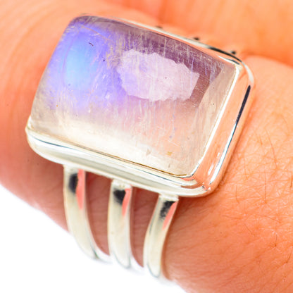 Rainbow Moonstone Rings handcrafted by Ana Silver Co - RING69510