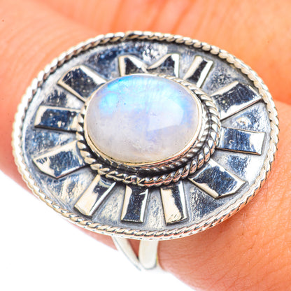Rainbow Moonstone Rings handcrafted by Ana Silver Co - RING69547