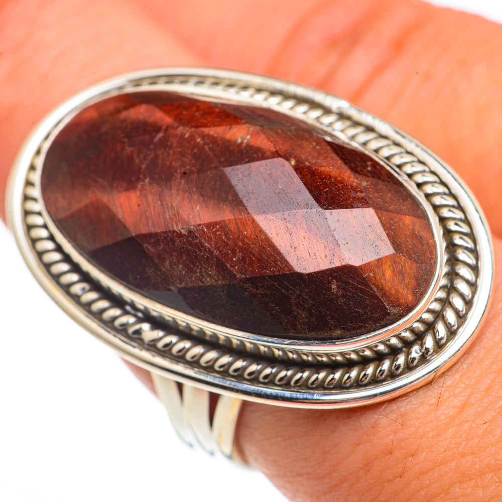 Red Tiger Iron Rings handcrafted by Ana Silver Co - RING69571
