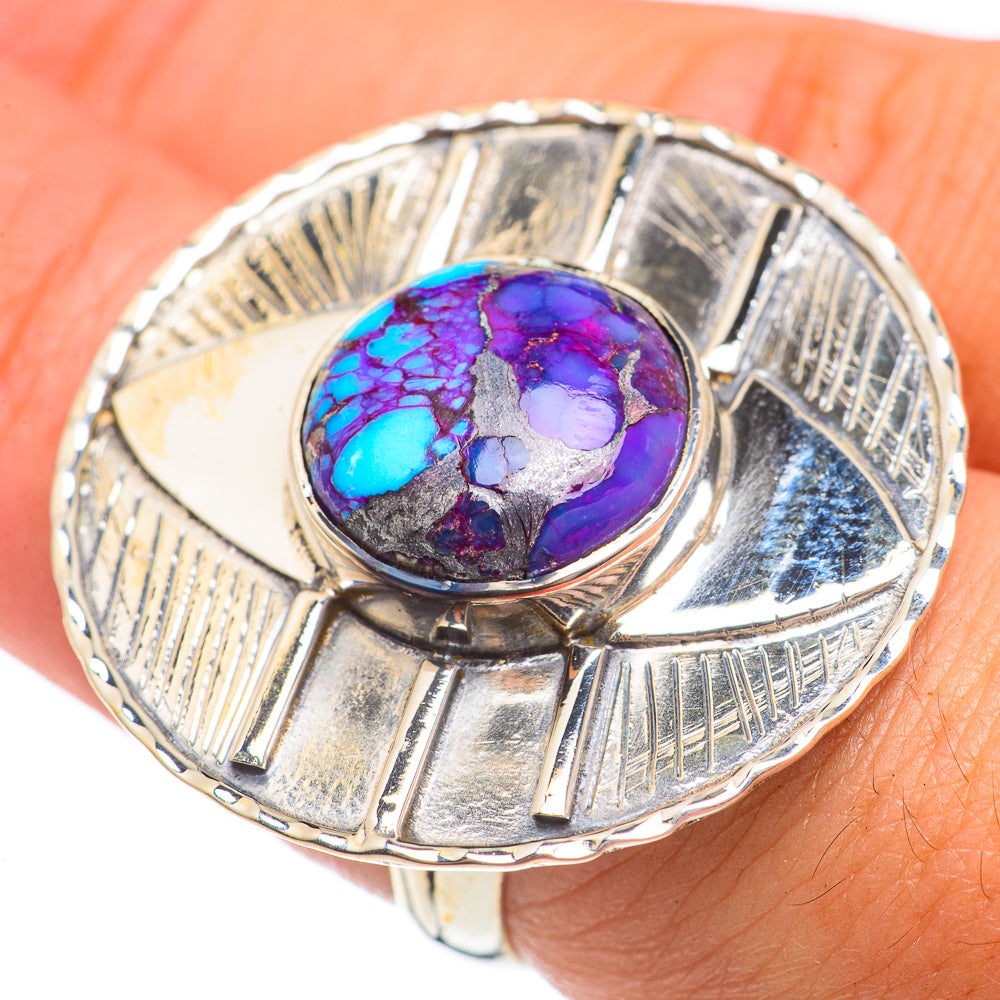 Purple Copper Composite Turquoise Rings handcrafted by Ana Silver Co - RING69581