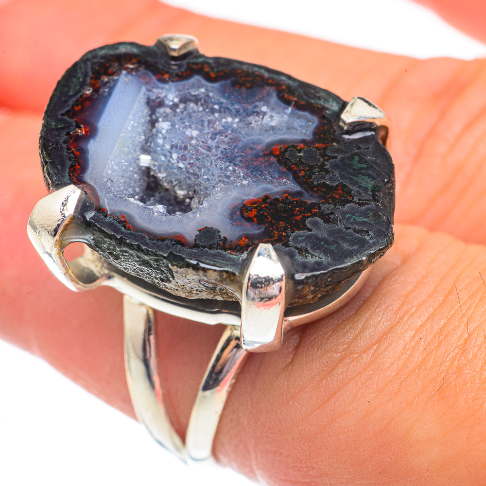 Coconut Geode Druzy Rings handcrafted by Ana Silver Co - RING69584